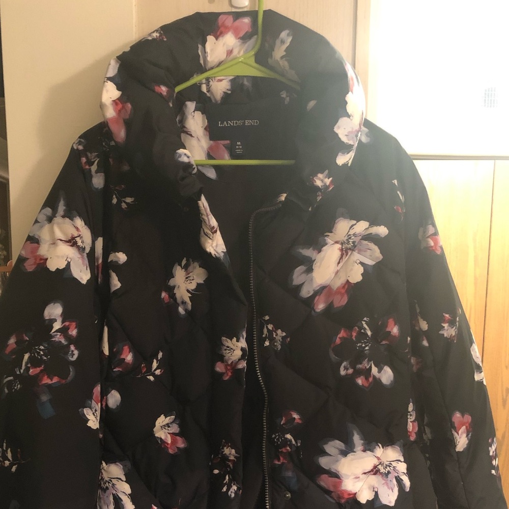 Lands End Long Puffer Coat